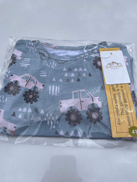 Bamboo Toddler Two-Piece Pajama Monster Trucks