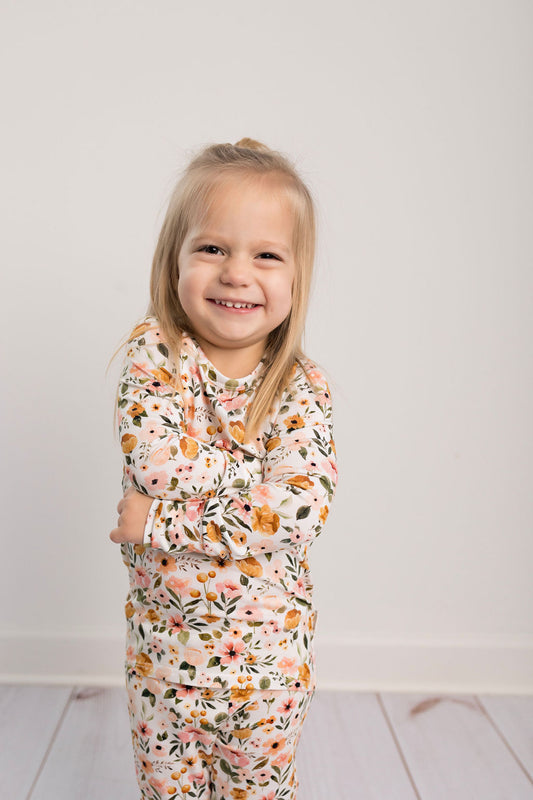 Bamboo Toddler Two-Piece Pajama Boho Floral