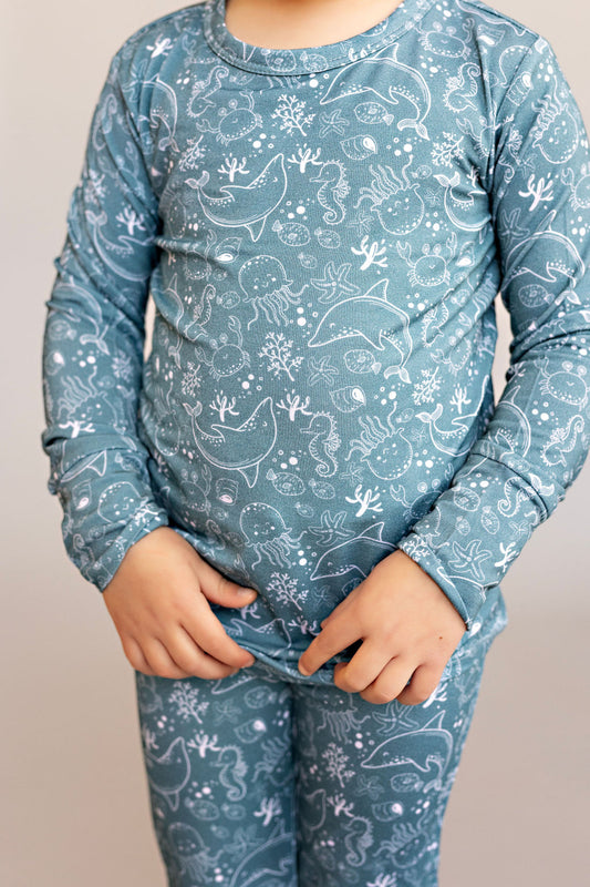 Bamboo Toddler Two-Piece Pajama Sea Life