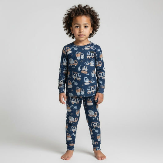 Bamboo Toddler Two-Piece Pajama Construction Crew