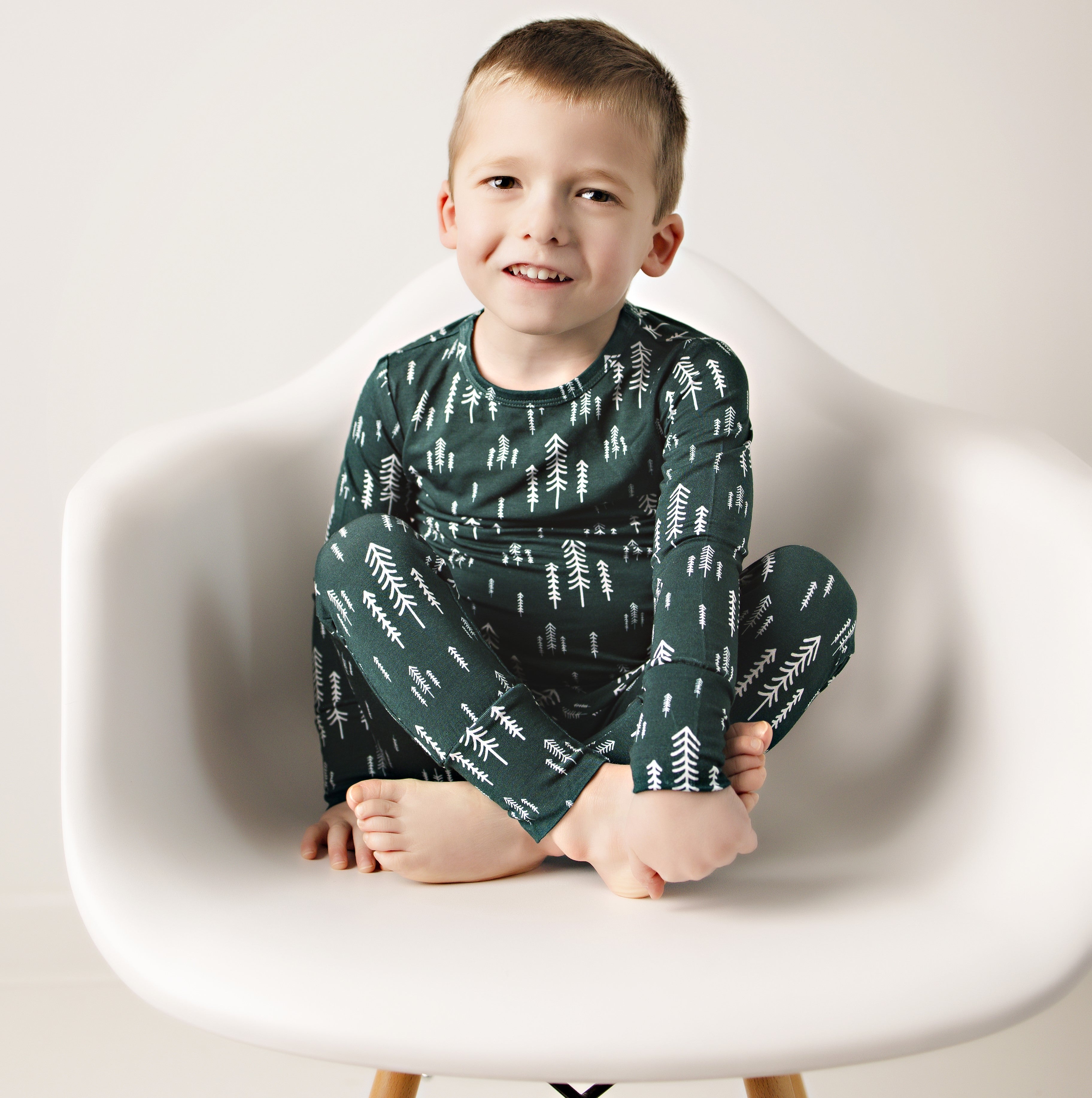 Two Pajama Set in Evergreen Trees