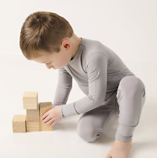 Bamboo Toddler Two-Piece Pajama Grey
