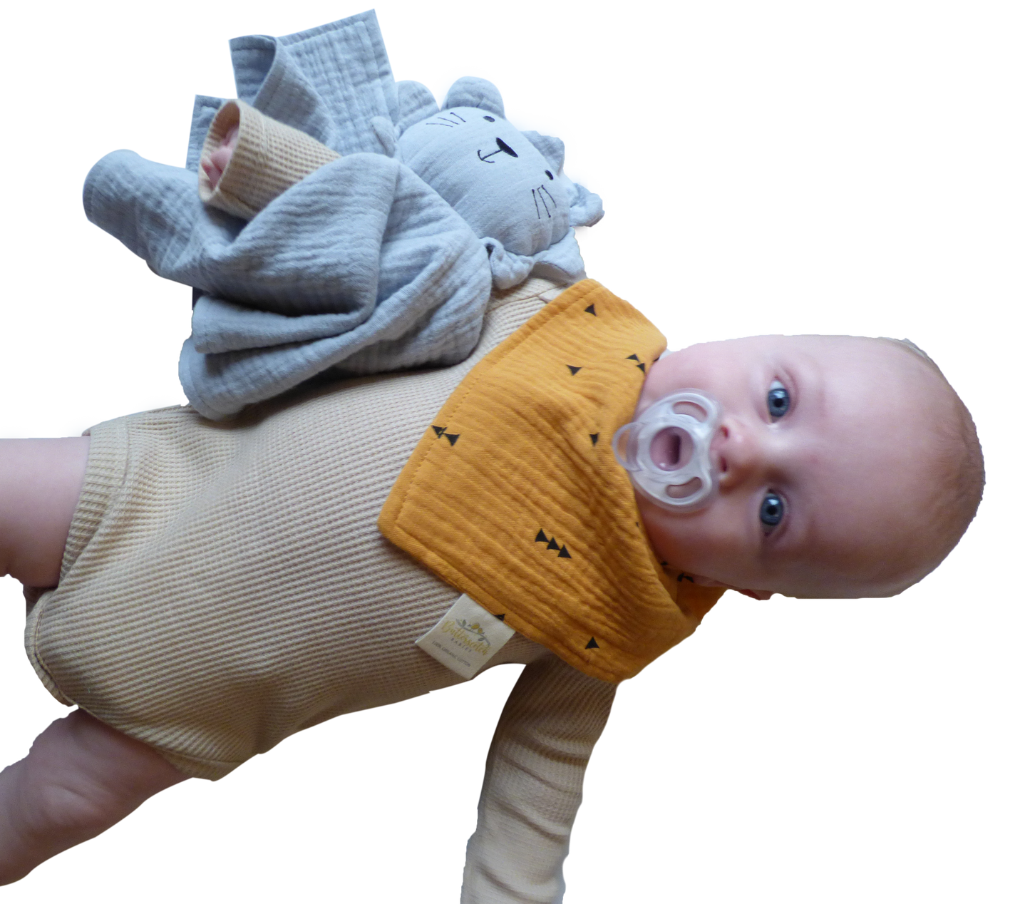 Organic Cotton Mustard Arrow Bandana Bib