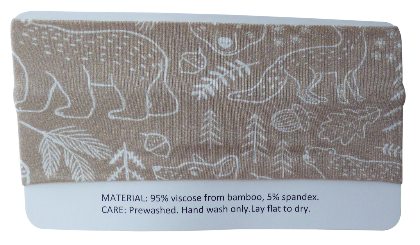 Bamboo Headband Taupe Woodland Animal