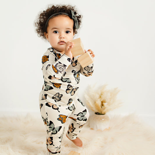 Butterflies Toddler Two-Piece Bamboo Pajamas