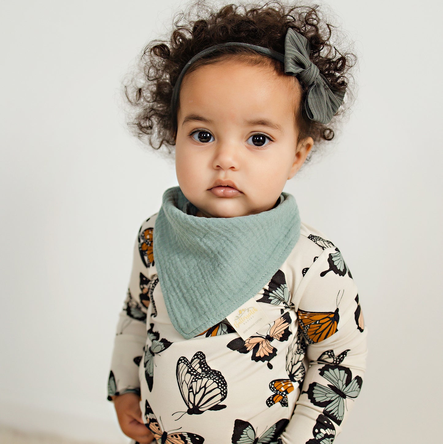 Organic Cotton Sea Foam Bandana Bib