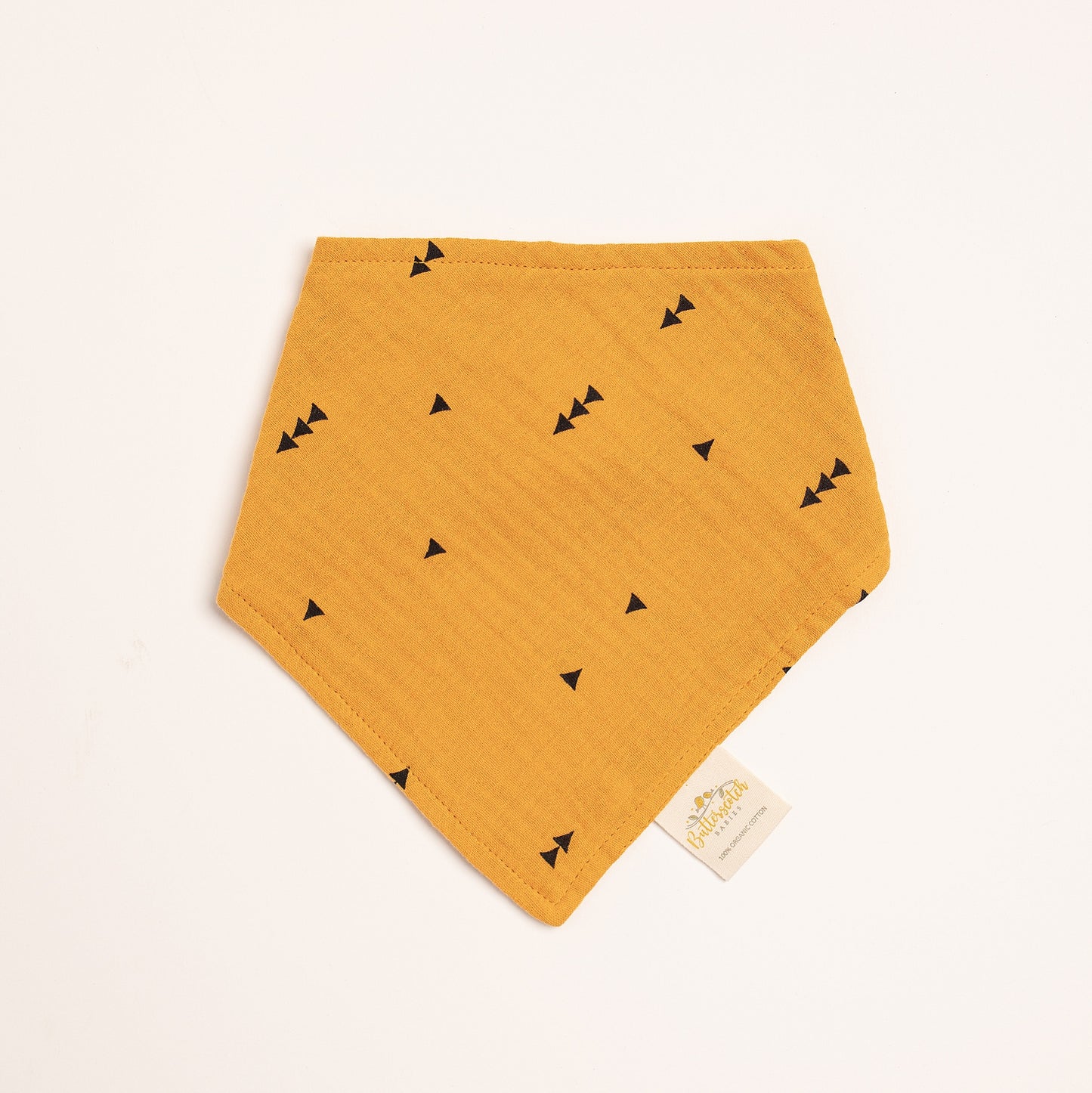 Organic Cotton Mustard Arrow Bandana Bib