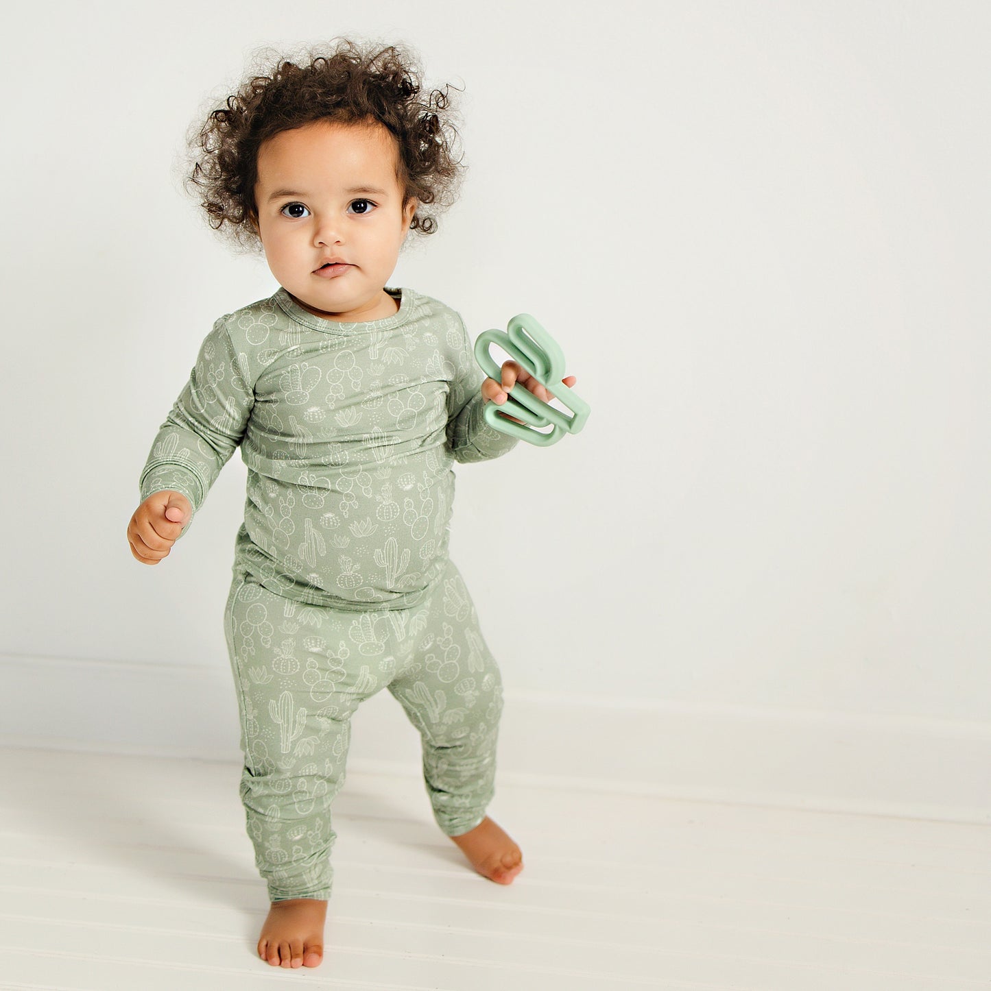 Bamboo Toddler Two-Piece Pajama Sage Cactus