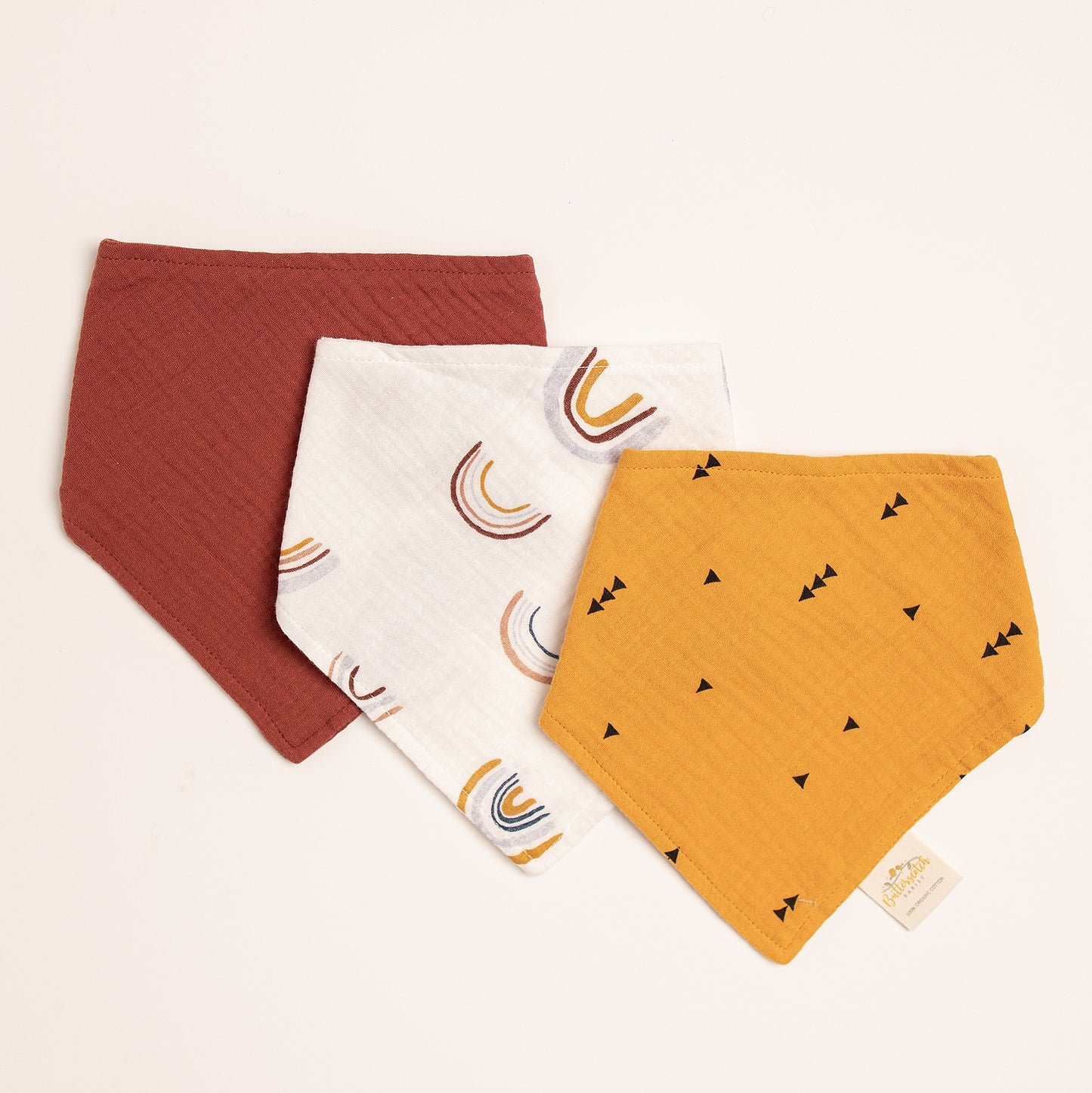 Organic Cotton Mustard Arrow Bandana Bib