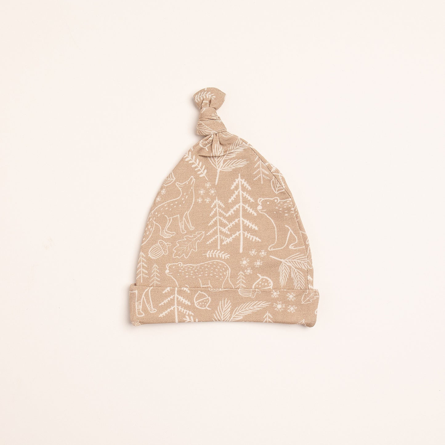 Bamboo Knot Hat Taupe Woodland Animal