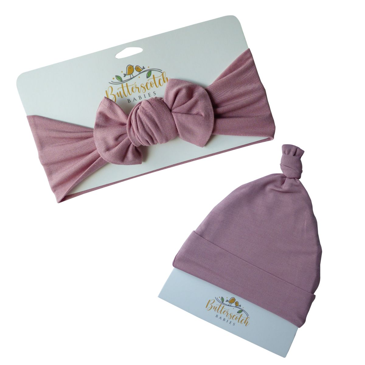 Matching Mauve Headband or Knot Beanie