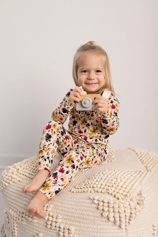 Bamboo Toddler Two-Piece Pajama Watercolor Floral