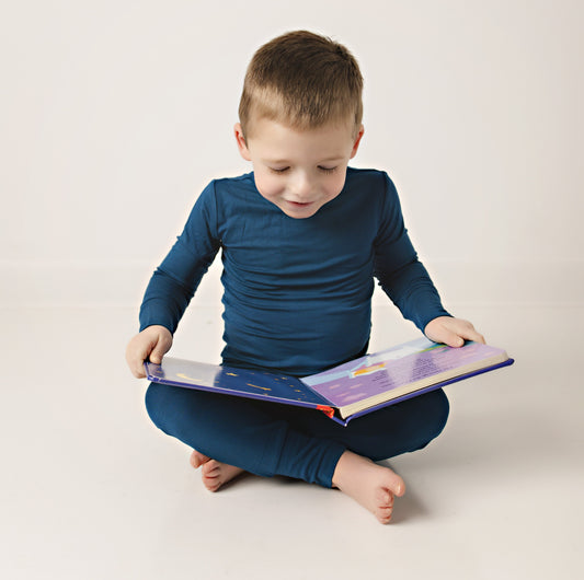 Bamboo Toddler Two-Piece Pajama Peacock Blue