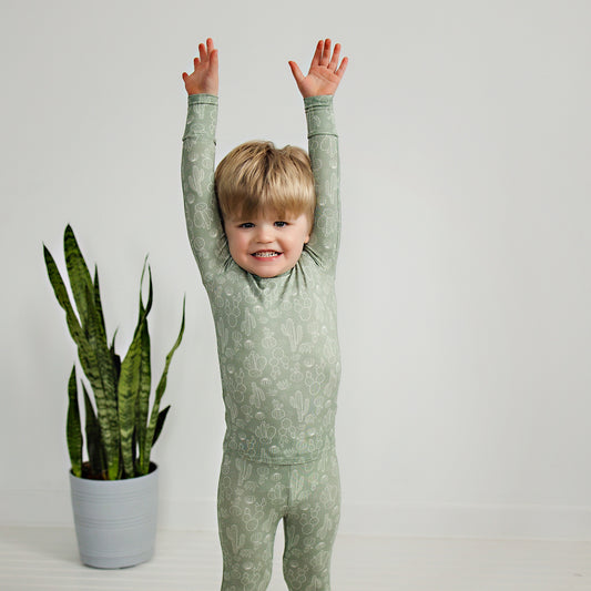 Bamboo Toddler Two-Piece Pajama Sage Cactus